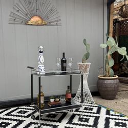 Mid Century Rolling Bar Cart . 