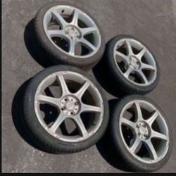 4 — 205/45r17 4x100 4x3.94 Stock Enkei Scion Xa Xb Ia Echo Miata Civic  Fit Corolla Wheels Rims Good 90% Treads Tires!!!!!!!!!!!!