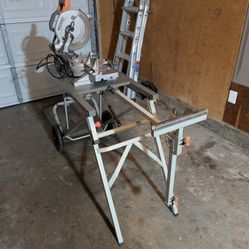 10" Rigid miter saw with folding cart