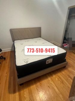 Queen Bed Frame with Mattress and Box Spring only $349