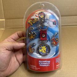 EXTREMELY RARE Vintage 1999 Pokemon Pikachu Analog Pocket Charm Watch Charizard 1st Gen 