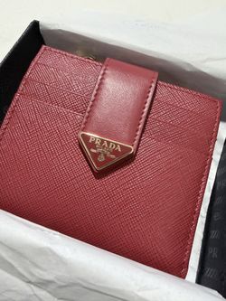 PRADA Women's Red Elegant Leather Wallet