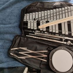 Percussion Set, Bells, Practice Pad, Stand, Music Rest, Sticks, Mallets And Case