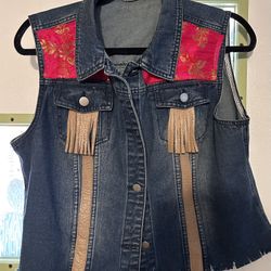 Upcycled Ladies Denim Vest