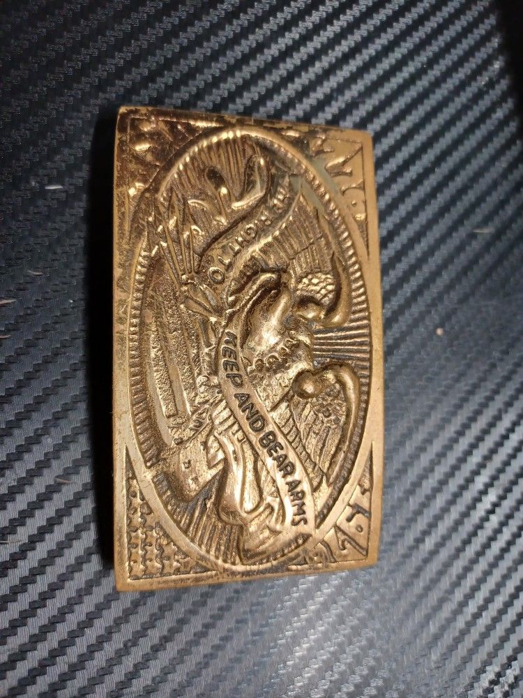 Support the Right to Bear Arms 1970s Vintage Belt Buckle
