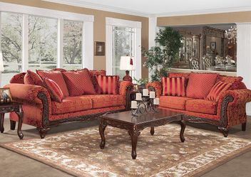 Red beautiful couch and love seat set!