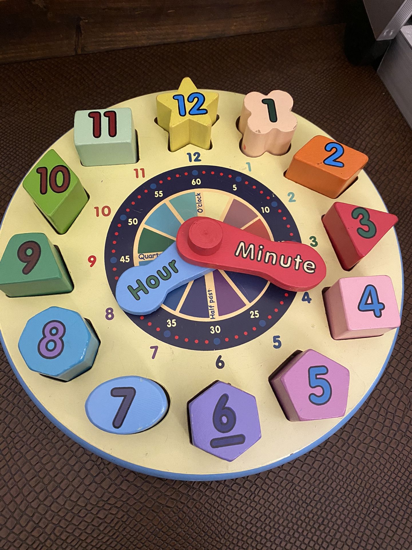 Melissa and Doug Wooden Shape Sorting Clock Educational Toy