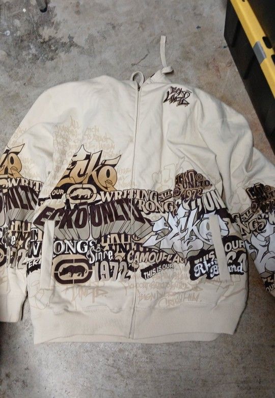 Vintage Ecko Unltd Zip Up Hoodie 3X-Large 90s Rap Hiphop Y2K Streetwear