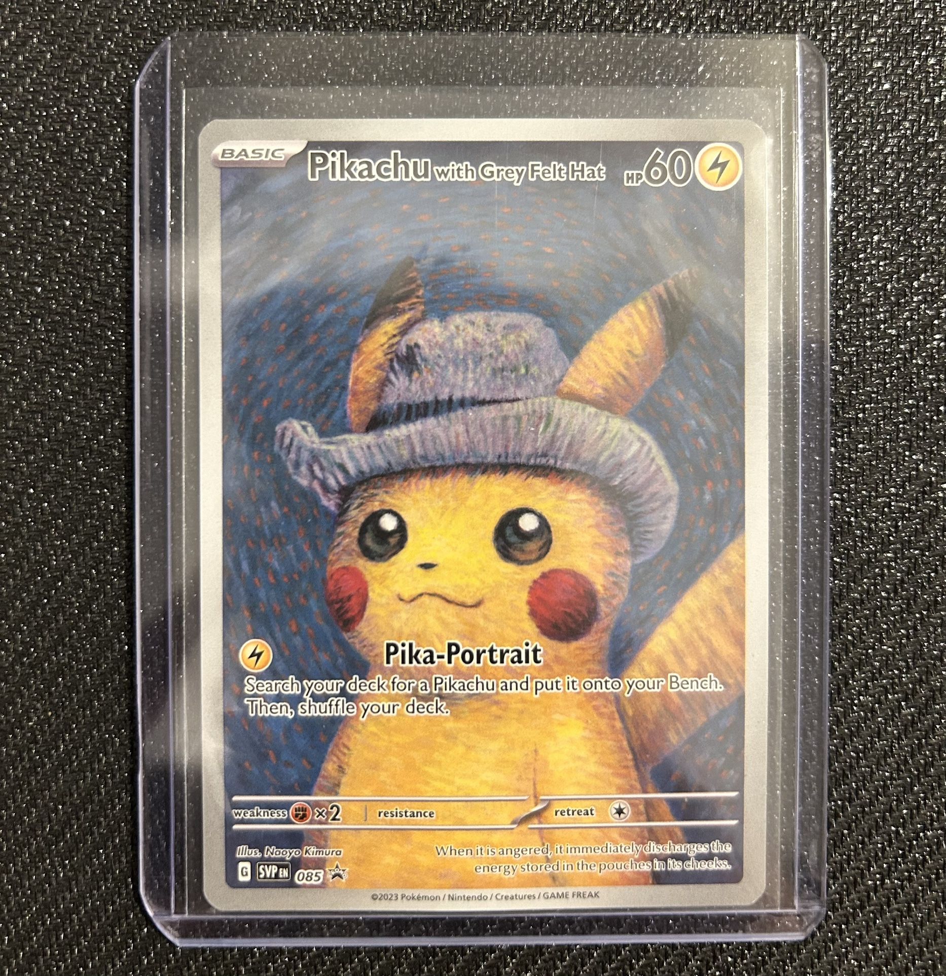 Vincent van Gogh Pikachu With Grey Felt Hat Pokemon Card