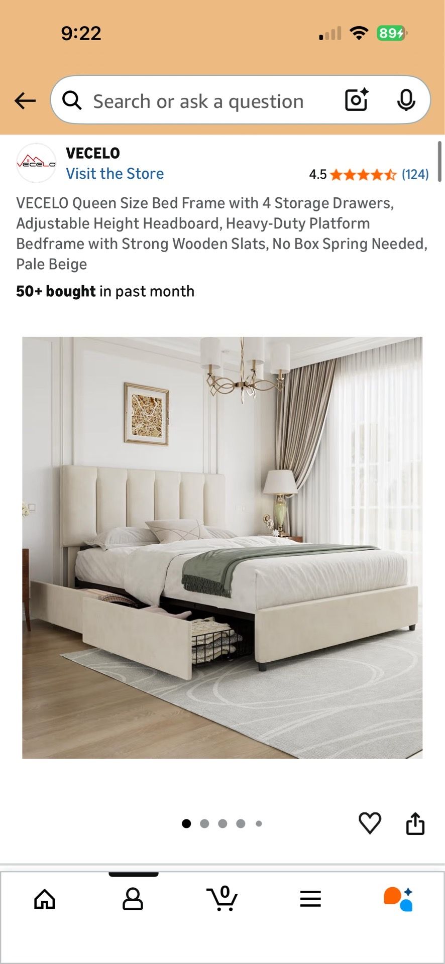 Storage bed frame Queen