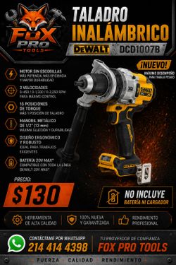 DEWALT
20V MAX XR ( taladro percutor)
