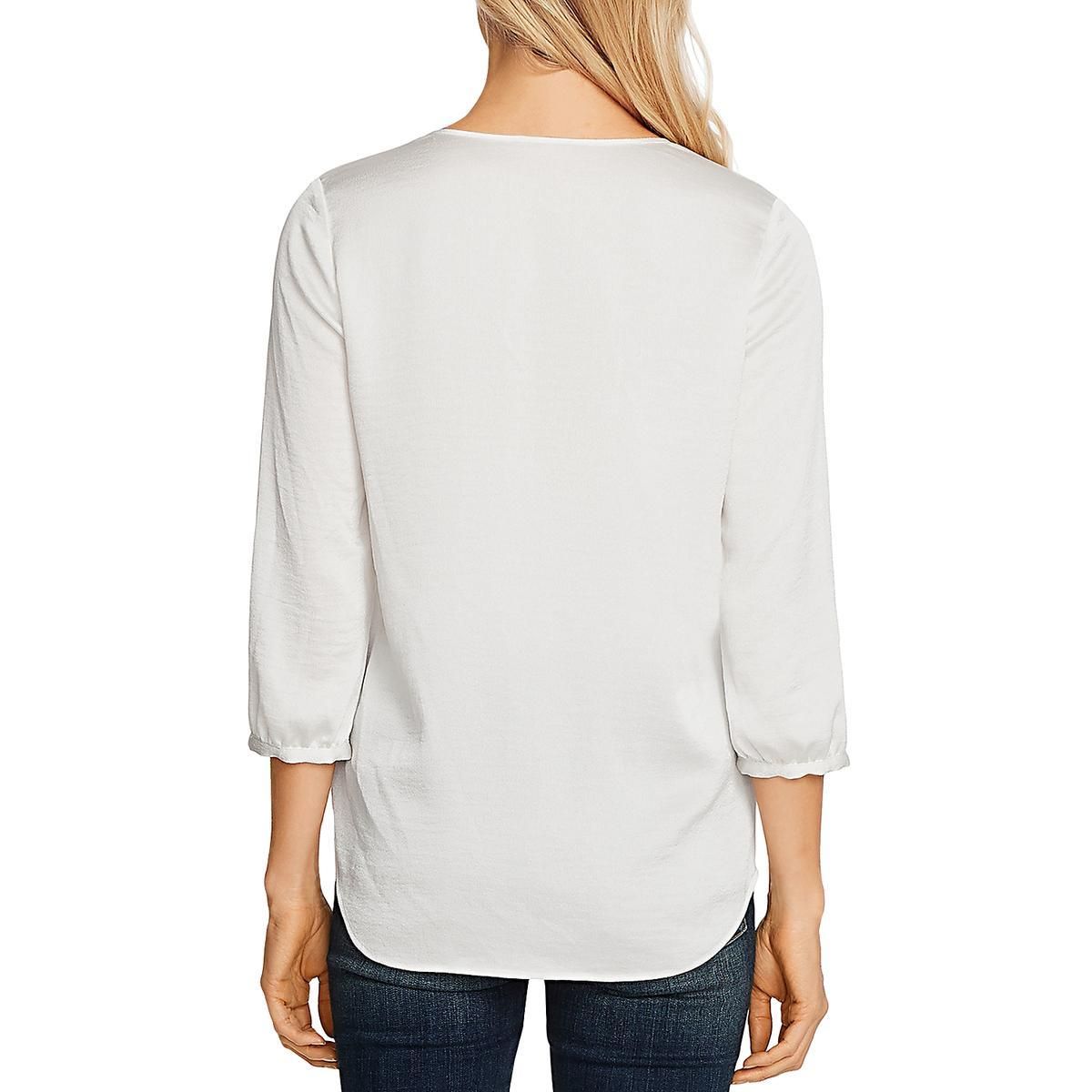 Vince Camuto Womens Button Down Shirt Ivory Size Medium