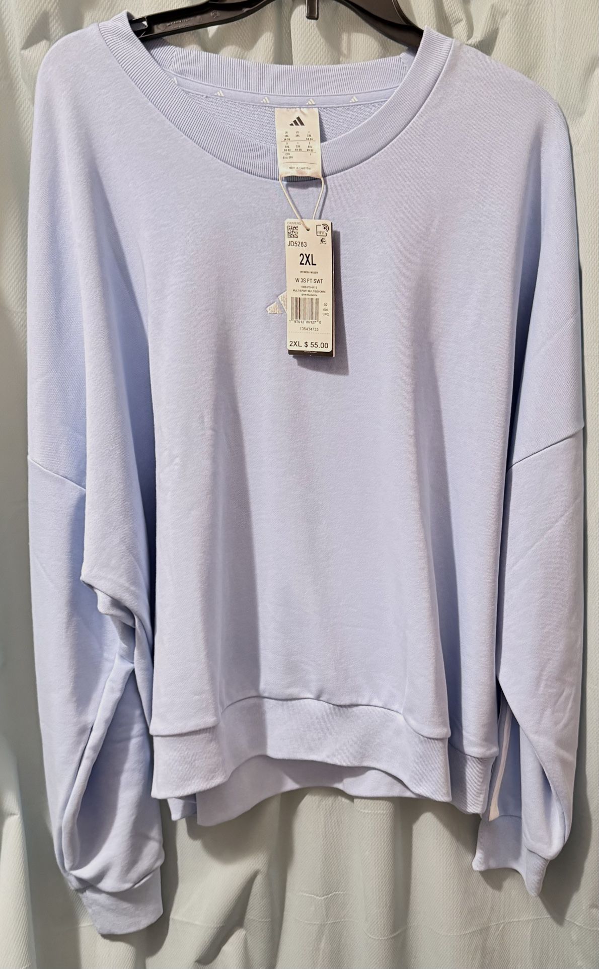 NWT | Women's 2XL | Adidas Loose Fit Sweatshirt | Light Blue