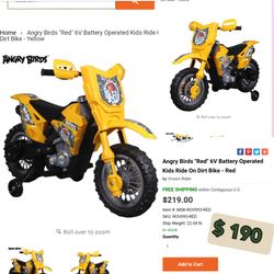 Angry birds 6V Dirt bike