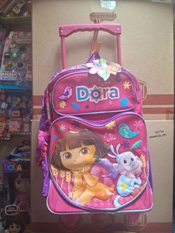 Dora The Explorer Backpack with wheels 16 inches tall
