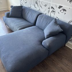 Blue Sectional Sofa (Article Abisko Right)