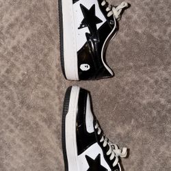 BAPESTAS patent leather black and white