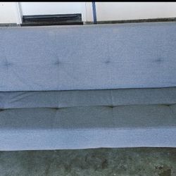 GRAY / LIGHT BLUE FUTON SOFA 