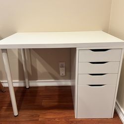 IKEA White Desk — LINNMON Top + ALEX File Drawer Unit