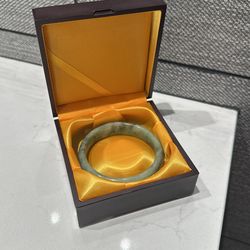 Jade Bracelet for Women, 100% Natural Green Jade, Good Luck Genuine Grade A Round Jade Bangles with Jewelry Box