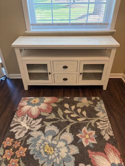 White wooden media console