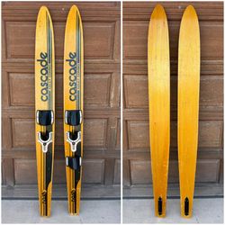 Vintage Cascade Nash Wooden Water Skis Adult Combo Pair – Mid Century Nautical
