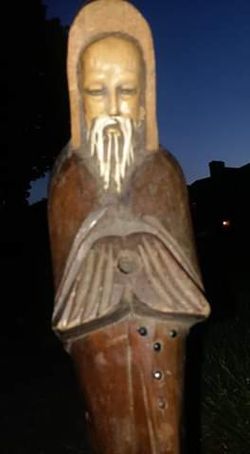 Handcarved wooden statue