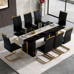 Dining Table With Leather Chairs - Brand new