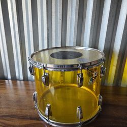 1970s Ludwig Vistalite 10x14 Tom Drum Yellow