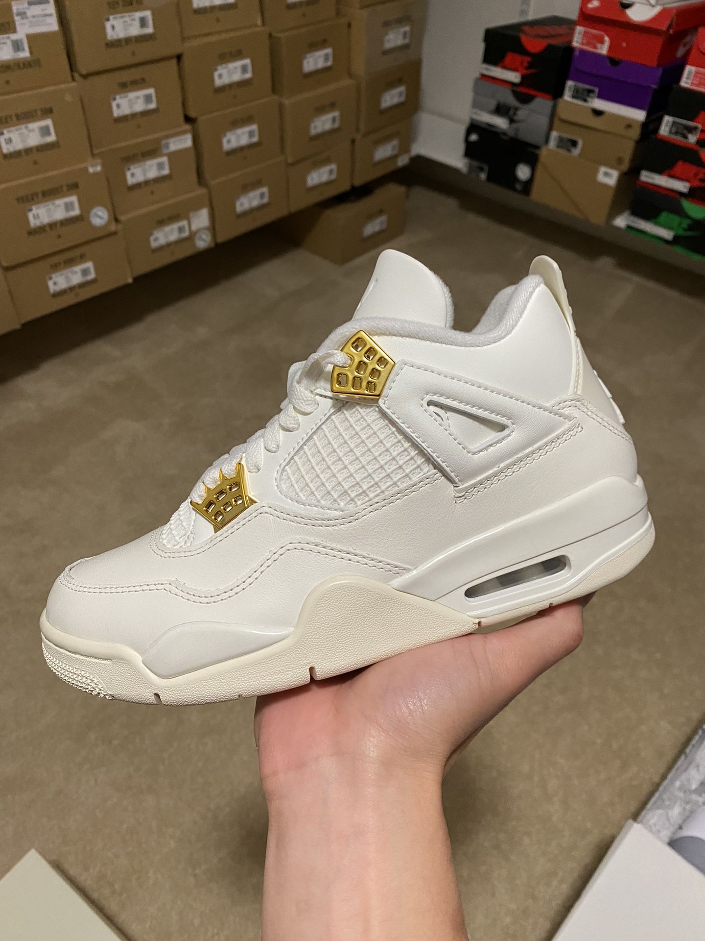 Size 8W / 6.5M - NEW Air Jordan 4 Retro Metallic Gold