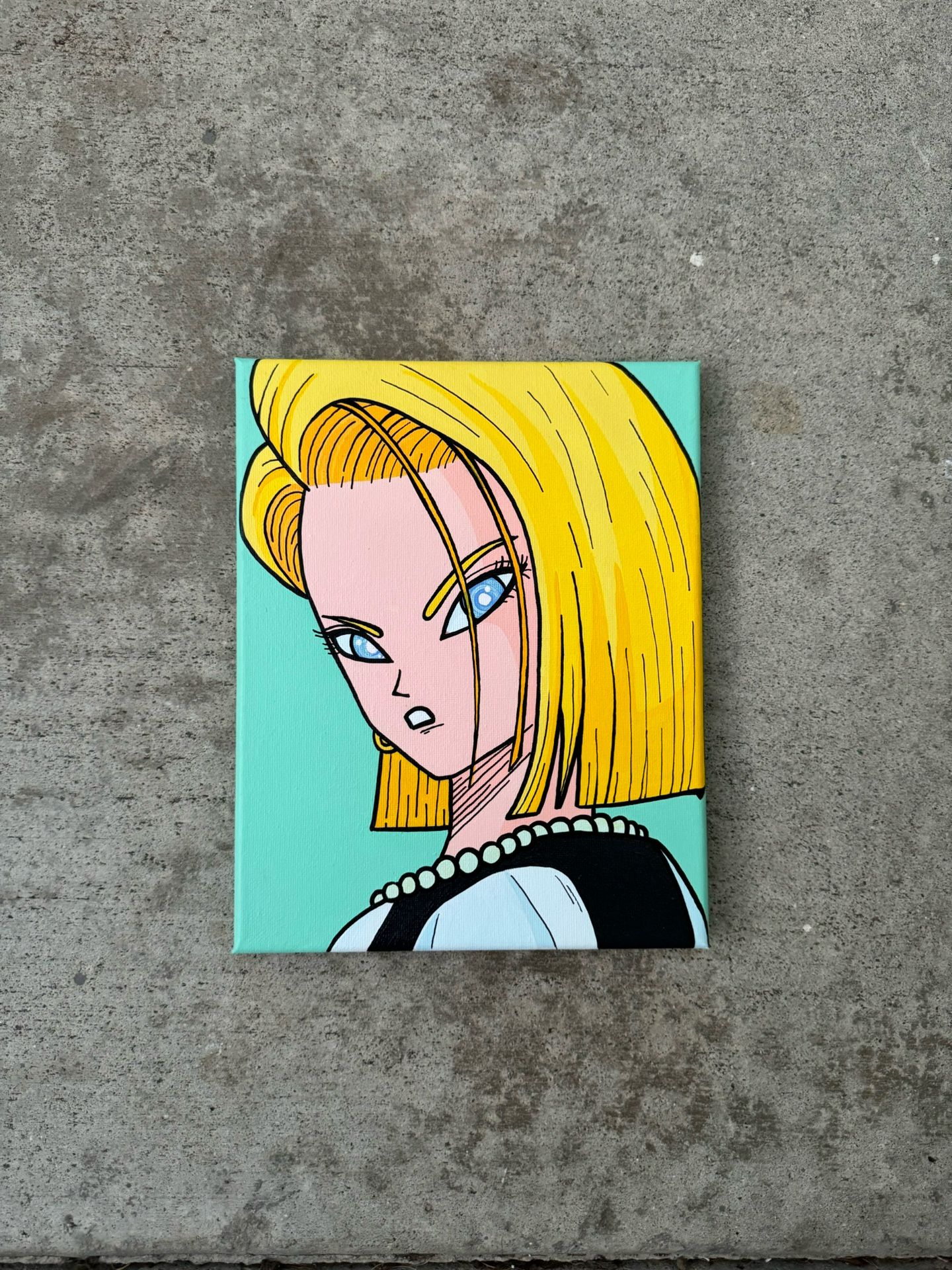 Dragon Ball Z Android 18 Canvas Painting