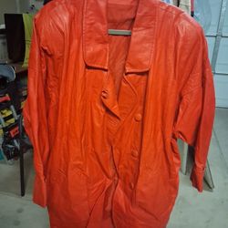 Women's Red Leather Jacket 