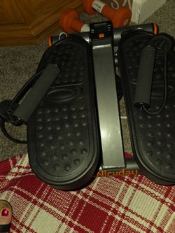 GET FIT WALK AT HOME:  Mini-Stepper with resistance bands for arms