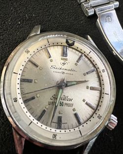 Rare 1960s Seiko Seikomatic SilverWave J12082 20J 50m Tsunami w/ Orig Stelux
