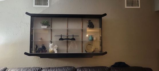 Asian-Style Wall-Mounted Display Cabinet