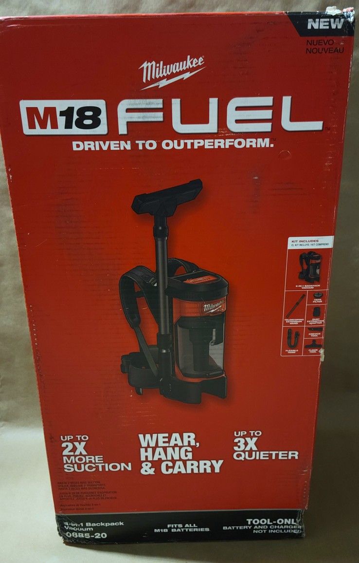 Milwaukee M18 FUEL 18-Volt Lithium-Ion Brushless 1 Gal. Cordless 3-in-1 Backpack Vacuum (Tool-Only)
