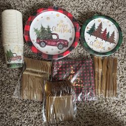 Christmas Plates Set Serves 24