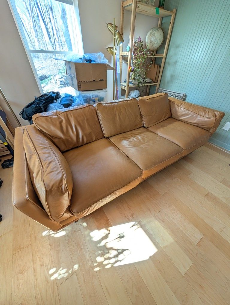 Article Timber leather sofa
