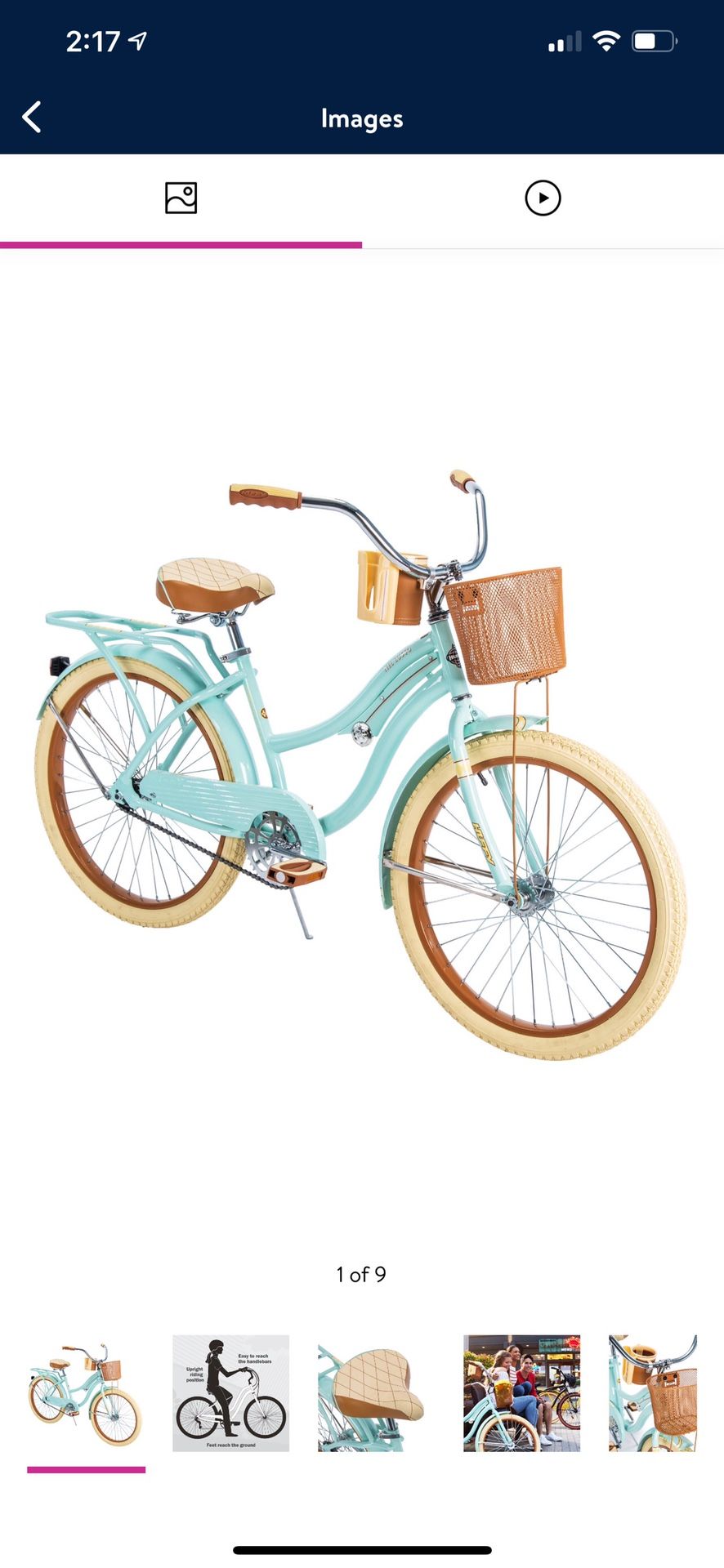 Huffy 24” Neil Lusso Girls Cruiser Bike Mint Green