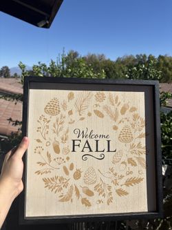 🍂 “Welcome Fall” Framed Wall Art – Autumn Home Décor 🍁 