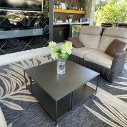 West Elm coffee table inside or out