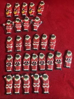 Lot 28 FROG SANTA CLAUSE BALI INDONESIA HANDMADE WOOD ORNAMENT Christmas Stocking Stuffer