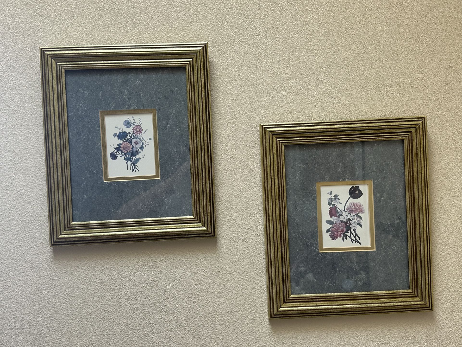🖼️ Pair of matching prints, framed, matted and with glass. Measure 14”Wx15.5”T Smoke and pet free home PU near Kennewick Walmart