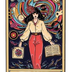 The ADHD Woman Tarot Card Fortune Telling Teller Palm Reading Autism Awareness Neurodivergent Neurodiversity Attention-Deficit Hyperactivity Disorder 