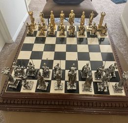 Handmade 24K Gold and Silver  Collectors Edition Chessboard 