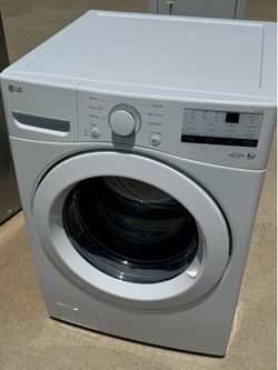 Like new LG High Efficiency ( 4.5-cu ft ) Front Load Washer ( White ) works perfectly extra for delivery same day delivery and installation available