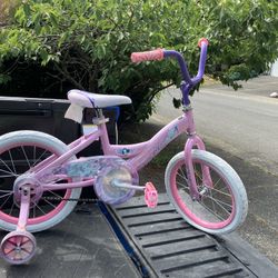 Child Kid Children Bike Disney Princess 16” Wheels With Training Wheels Bicycle Tricycle Trike in Good Condition 