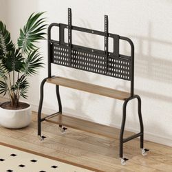 FREE - Need gone ASAP. Tv Floor Stand With Wheels For 43-75 Inch Tv, Mobile Tv Stand With Storage