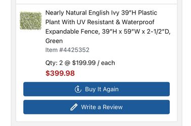 Nearly Natural English Ivy Expandable Fence (x2)