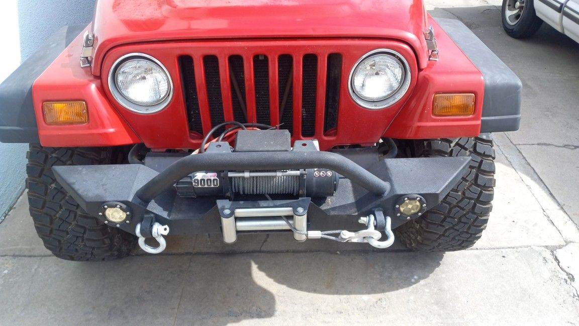 Front Bumper And Winch For Jeep CJ. YJ and TJ wrangler Heavy Duty